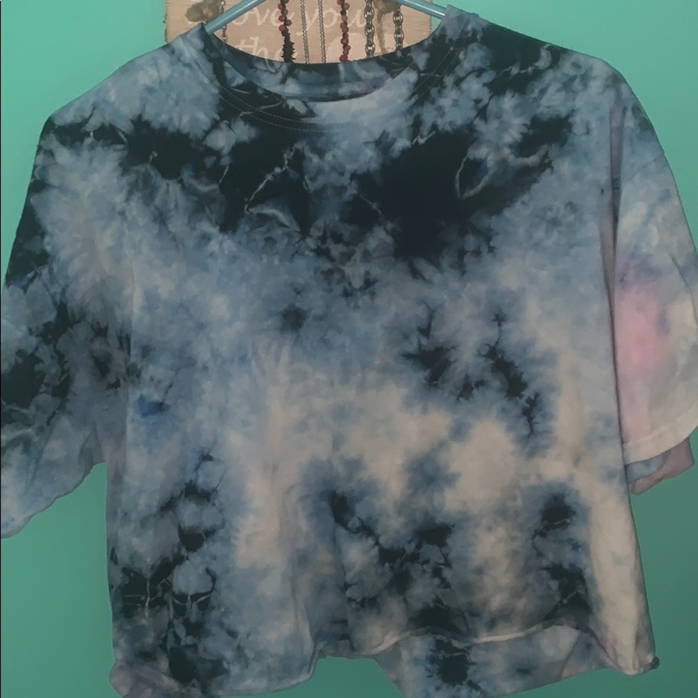 Blue Tie Dye Crop Top